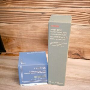 NEW Laneige Water Bank Blue Hyaluronic Moisturizer & Water Sleeping Mask Duo